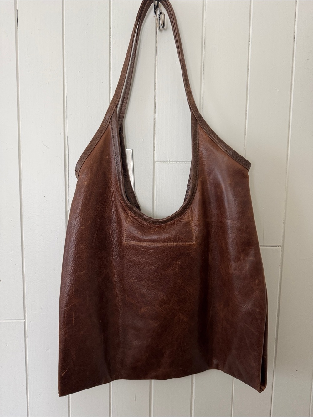 Rough & Tumble Envelope Tote Dark Brown Leather Shoulder Tote Bag NWT - Picture 6 of 8